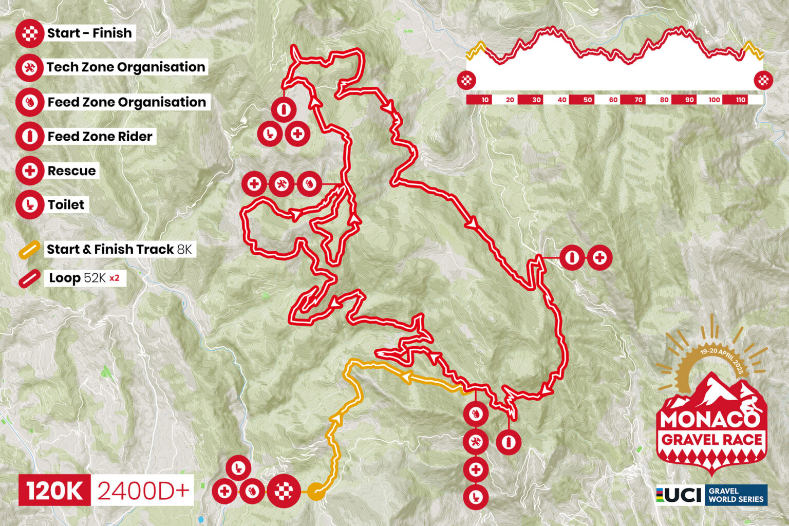 Monaco Gravel Race 120Km Map