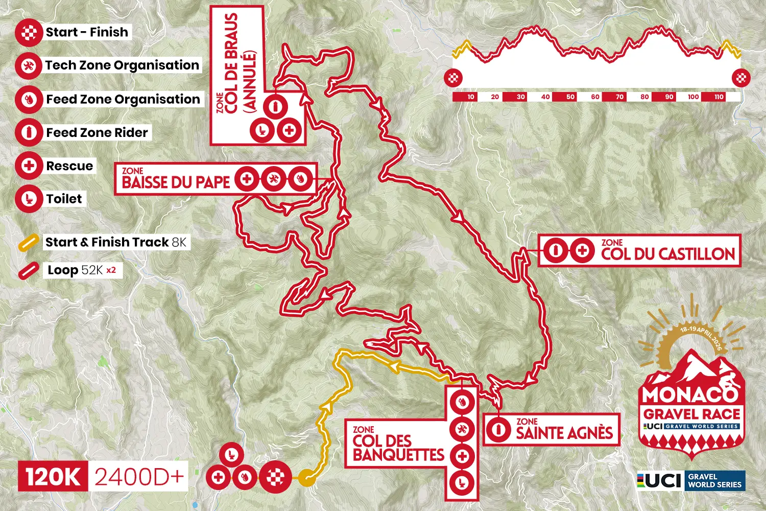 Monaco Gravel Race 120Km Map